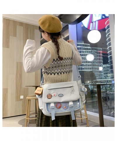 Kawaii Crossbody Bag with Cute Accessories Nylon Casual Messenger Bags with Pendants Handbags Travel Daypacks Blue $14.72 Sho...