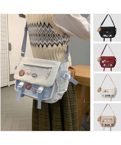 Kawaii Crossbody Bag with Cute Accessories Nylon Casual Messenger Bags with Pendants Handbags Travel Daypacks Blue $14.72 Sho...