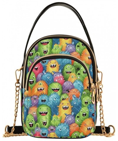 Cute Monster Cartoon Pattern Small Crossbody Purses for Women Crossbody Bags Fanny Packs Handbags Wallet Cell Phone Shoulder ...