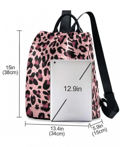 Retro Leopard Spot Geometric Backpack Purse for Women Travel Casual Daypack College Bookbag Work Business Ladies Shoulder Bag...