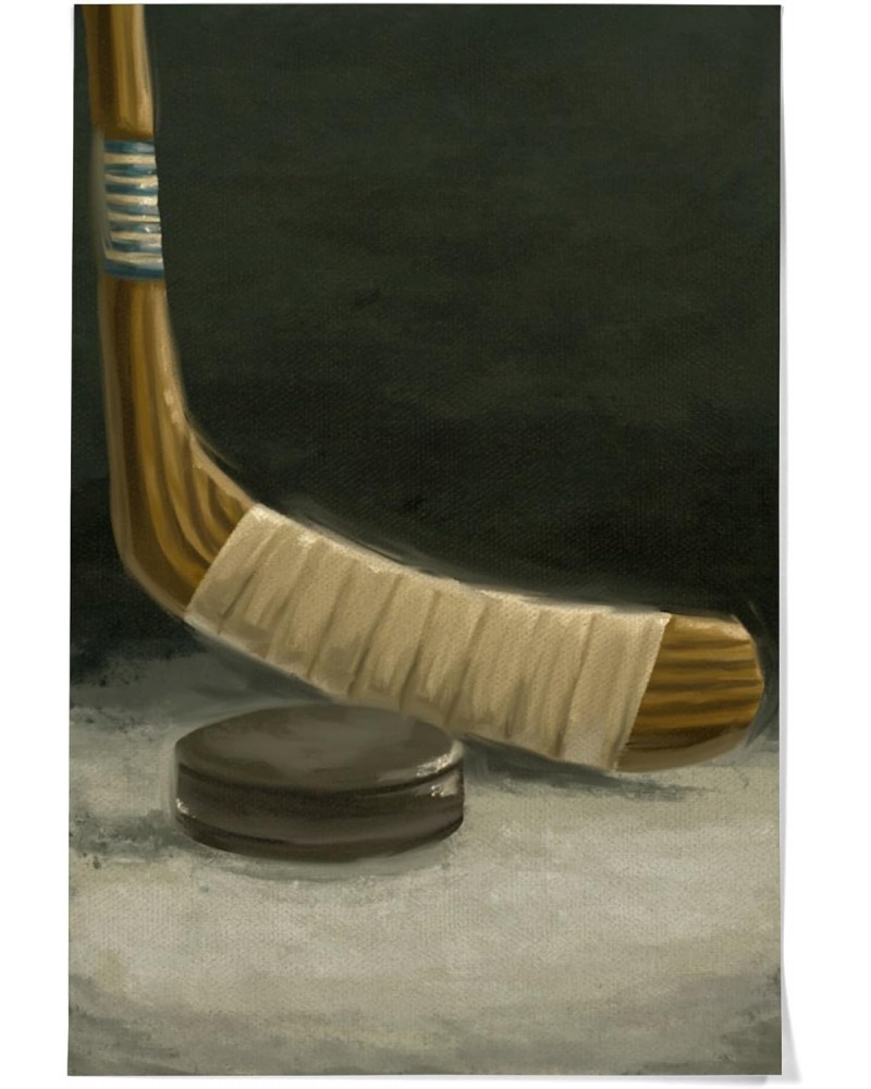 36x54 Inch Giclee Art Print Wall Decor, Hockey Stick and Puck, Oil Painting $45.89 Totes