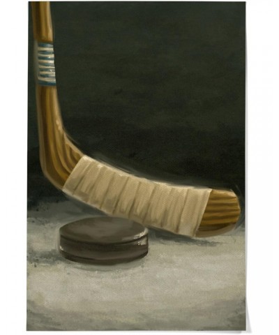 36x54 Inch Giclee Art Print Wall Decor, Hockey Stick and Puck, Oil Painting $45.89 Totes