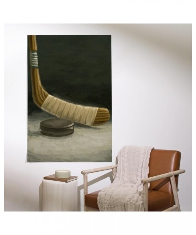 36x54 Inch Giclee Art Print Wall Decor, Hockey Stick and Puck, Oil Painting $45.89 Totes