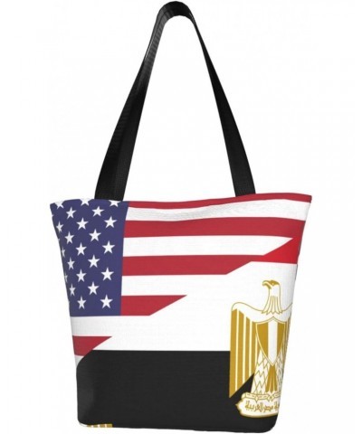 America Egypt Friendship Flag Women'S Casual One Shoulder Carry Shopping Bag Large Capacity Working Storage Handbag $15.07 Sh...