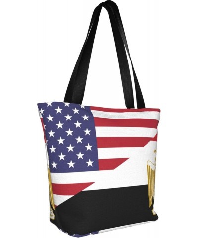 America Egypt Friendship Flag Women'S Casual One Shoulder Carry Shopping Bag Large Capacity Working Storage Handbag $15.07 Sh...