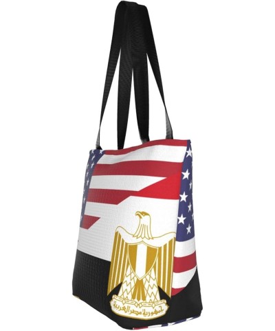 America Egypt Friendship Flag Women'S Casual One Shoulder Carry Shopping Bag Large Capacity Working Storage Handbag $15.07 Sh...