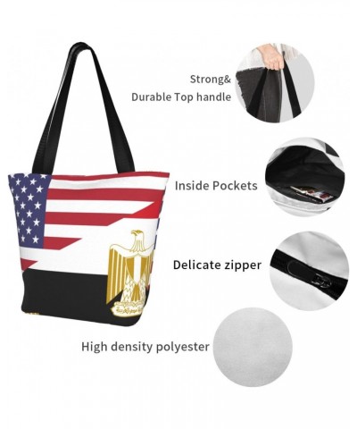 America Egypt Friendship Flag Women'S Casual One Shoulder Carry Shopping Bag Large Capacity Working Storage Handbag $15.07 Sh...