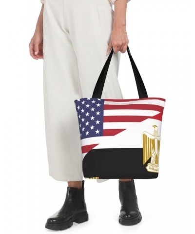 America Egypt Friendship Flag Women'S Casual One Shoulder Carry Shopping Bag Large Capacity Working Storage Handbag $15.07 Sh...