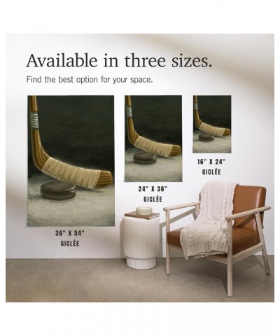 36x54 Inch Giclee Art Print Wall Decor, Hockey Stick and Puck, Oil Painting $45.89 Totes