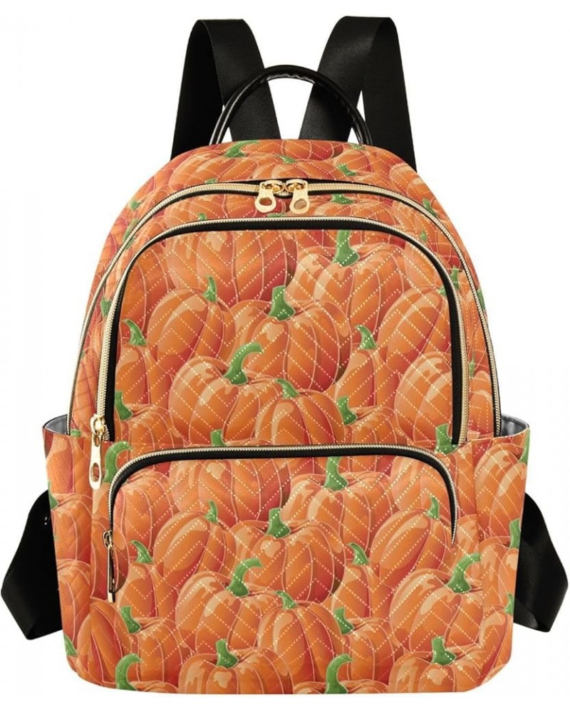 Orange Pumpkin Women's Backpack Purse Causal Daypack Work Travel College Business Trip Bag Shoulder Bag Small $14.71 Backpacks