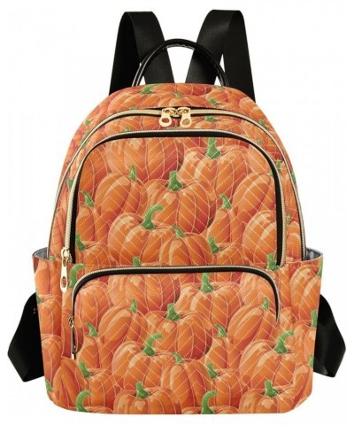 Orange Pumpkin Women's Backpack Purse Causal Daypack Work Travel College Business Trip Bag Shoulder Bag Small $14.71 Backpacks