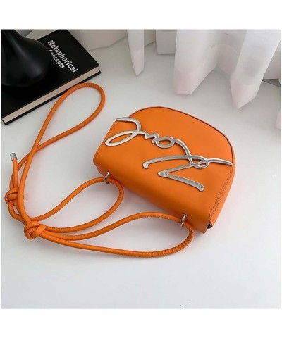 Saddle Bag, Single Shoulder Underarm Bag,Letter Commuting Bag, Crossbody Women's Bag Orange $12.26 Crossbody Bags