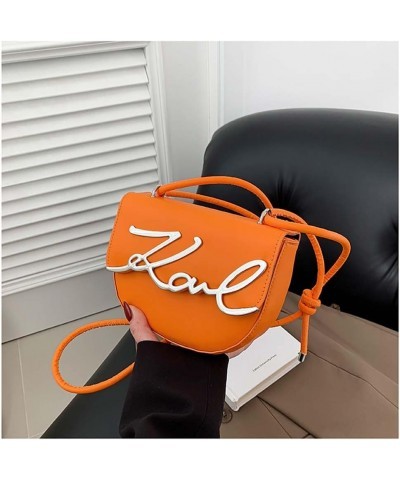 Saddle Bag, Single Shoulder Underarm Bag,Letter Commuting Bag, Crossbody Women's Bag Orange $12.26 Crossbody Bags