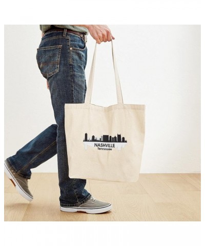 Nashville Tennessee Tote Bag Natural Canvas Tote Bag, Cloth Shopping Bag Nashville Skyline Tote Bag $9.11 Travel Gear