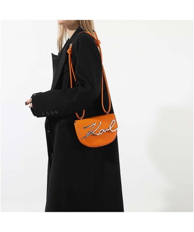 Saddle Bag, Single Shoulder Underarm Bag,Letter Commuting Bag, Crossbody Women's Bag Orange $12.26 Crossbody Bags