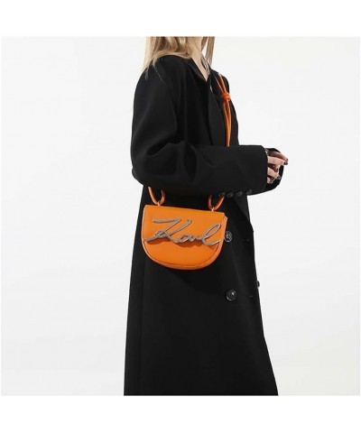 Saddle Bag, Single Shoulder Underarm Bag,Letter Commuting Bag, Crossbody Women's Bag Orange $12.26 Crossbody Bags