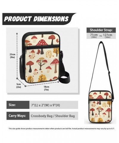 Womens Messenger Bag Small Crossbody Bags Phone Purse Wallet for Outdoor Hiking Sports Cartoon Mushroom $9.06 Crossbody Bags