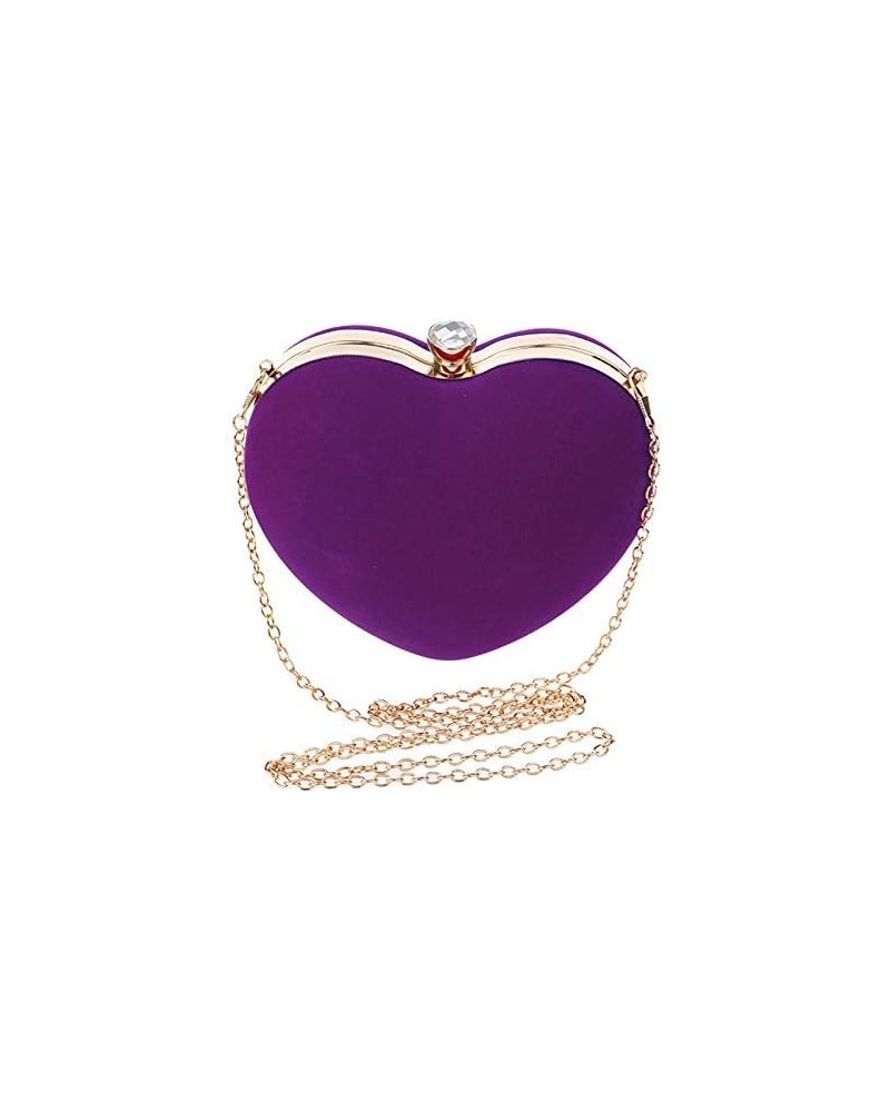 Rebecca Women Girls Heart Shape Handbag Evening Party Tote Purse Purple $15.22 Totes