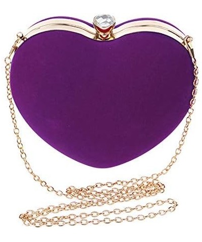 Rebecca Women Girls Heart Shape Handbag Evening Party Tote Purse Purple $15.22 Totes