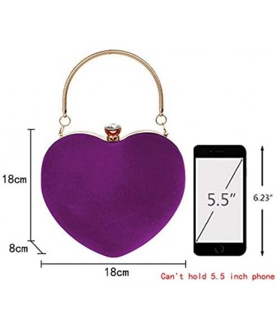 Rebecca Women Girls Heart Shape Handbag Evening Party Tote Purse Purple $15.22 Totes