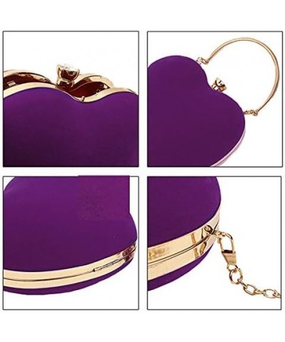 Rebecca Women Girls Heart Shape Handbag Evening Party Tote Purse Purple $15.22 Totes