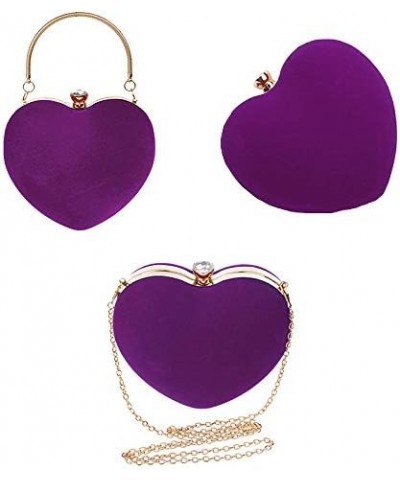 Rebecca Women Girls Heart Shape Handbag Evening Party Tote Purse Purple $15.22 Totes