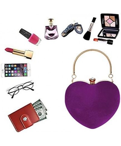 Rebecca Women Girls Heart Shape Handbag Evening Party Tote Purse Purple $15.22 Totes