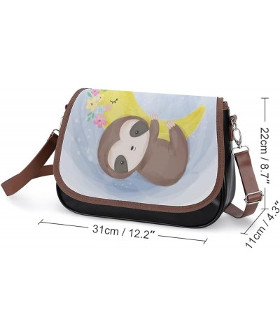 Fashion Crossbody Bags Women's Shoulder Bags Classic City Leather Satchels Hobo Bags Watercolor Little Sloth Color3 $19.80 Ho...