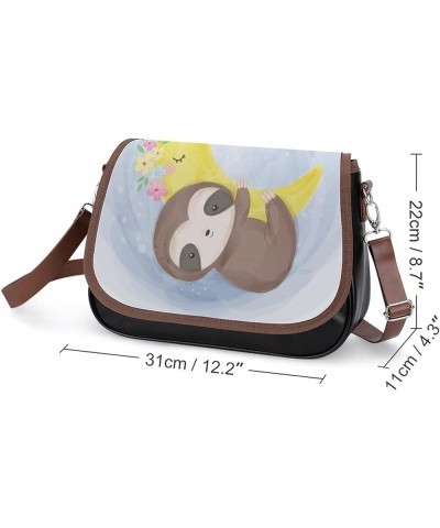 Fashion Crossbody Bags Women's Shoulder Bags Classic City Leather Satchels Hobo Bags Watercolor Little Sloth Color3 $19.80 Ho...