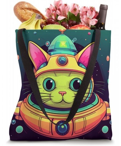 Spaceship Cat galaxy space Cat Alien Kitty Mom Dad Tote Bag $10.14 Totes