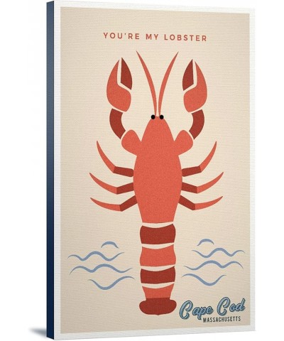 Cape Cod, Massachusetts, You're My Lobster, Simple Color Block Texture, (24x36 Wrapped Canvas, Wall Decor, Artwork) 24x36 Str...