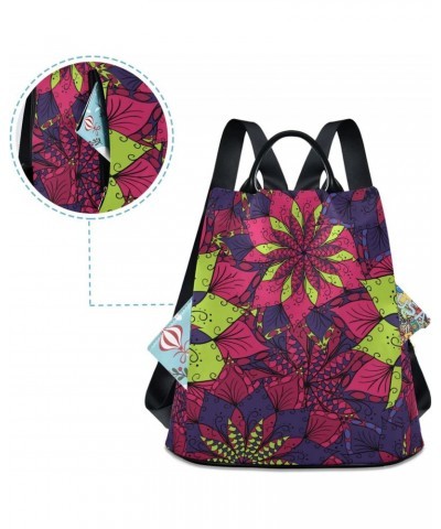 Bright Flower Mandala Backpack Purse for Women Travel Casual Daypack College Bookbag Work Business Ladies Shoulder Bag $21.50...