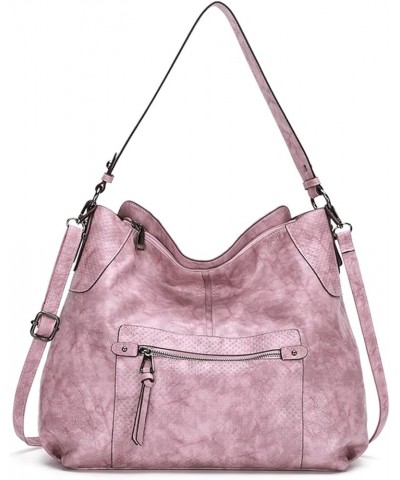 Elegant Handbag Women's Hobo Top-handle Tote Bags Waterproof PU Leather Pink $29.02 Totes