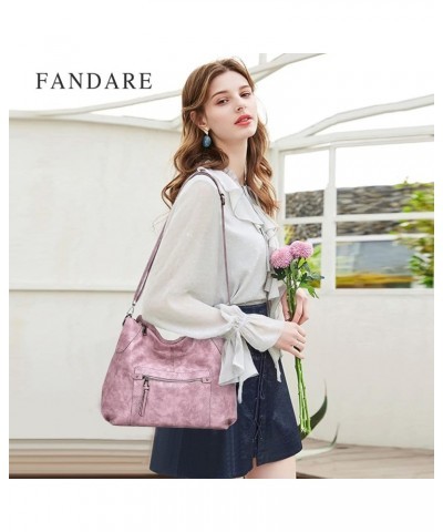 Elegant Handbag Women's Hobo Top-handle Tote Bags Waterproof PU Leather Pink $29.02 Totes