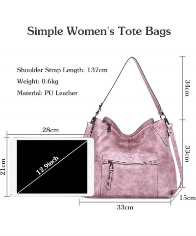 Elegant Handbag Women's Hobo Top-handle Tote Bags Waterproof PU Leather Pink $29.02 Totes