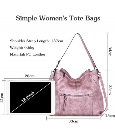 Elegant Handbag Women's Hobo Top-handle Tote Bags Waterproof PU Leather Pink $29.02 Totes