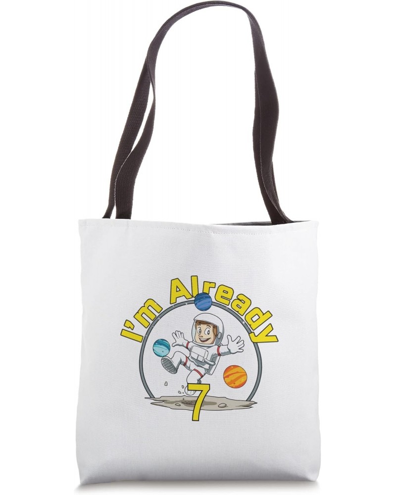 Astronaut 7th Birthday Space Kids Party Planets Tote Bag $12.36 Totes