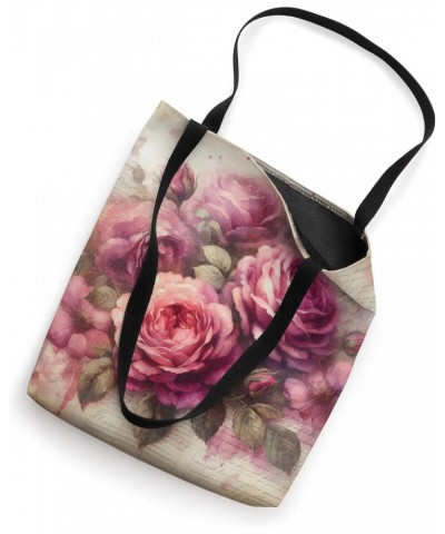 Vintage Floral Fantasy Pink Flower Tote Bag $11.28 Totes