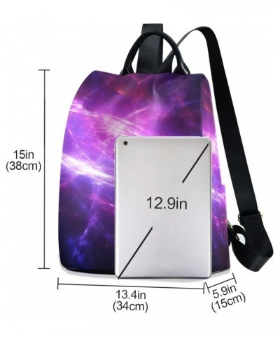 Black Cat with Wings Rucksack Backpack for Women Anti Theft Back Zipper Pocket Design Travel Bag with Pompom Nebula Space $20...