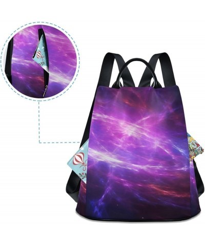 Black Cat with Wings Rucksack Backpack for Women Anti Theft Back Zipper Pocket Design Travel Bag with Pompom Nebula Space $20...