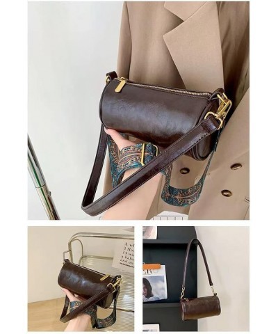 Vintage Hobo Crossbody Bag with Guitar Strap for Women Vegan Leather Shoulder Handbag Round Phone Purse (Green) Coffee $31.66...