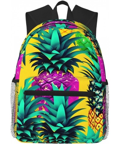 Cool Music sound wave Backpack Cute Print Bookbag Women Travel Casual Water-resistant Backpack Travel Bag bags Colorful Pinea...