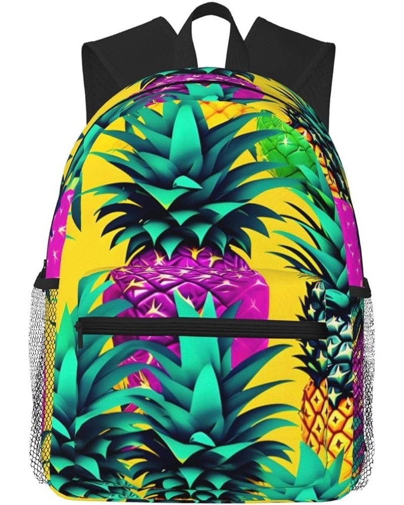 Cool Music sound wave Backpack Cute Print Bookbag Women Travel Casual Water-resistant Backpack Travel Bag bags Colorful Pinea...