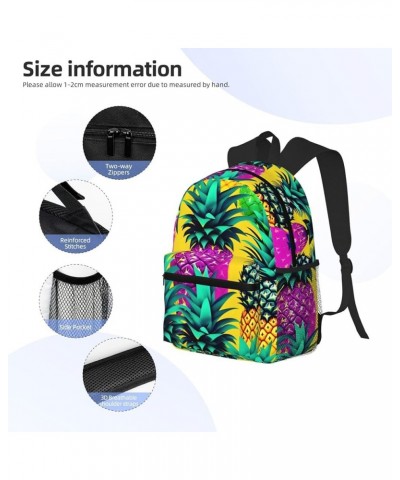 Cool Music sound wave Backpack Cute Print Bookbag Women Travel Casual Water-resistant Backpack Travel Bag bags Colorful Pinea...