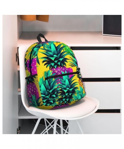 Cool Music sound wave Backpack Cute Print Bookbag Women Travel Casual Water-resistant Backpack Travel Bag bags Colorful Pinea...