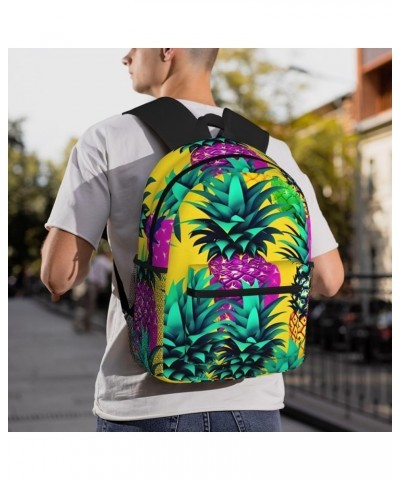 Cool Music sound wave Backpack Cute Print Bookbag Women Travel Casual Water-resistant Backpack Travel Bag bags Colorful Pinea...