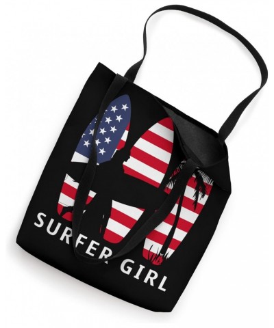 American Flag Surfer Girl Surfboard Flag Surfing Tote Bag $9.90 Totes