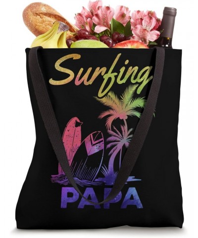 Wave Surfing Papa Surfing Daddy Surfboard Surfer Papa Tote Bag $12.41 Totes