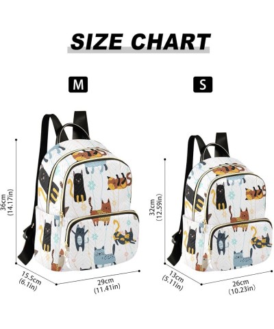 Backpack Purse for Women Kawaii Cats Flower, Mini Fashion Backpack Lightweight Casual Daypack Shoulder Bag Travel Backpack, M...