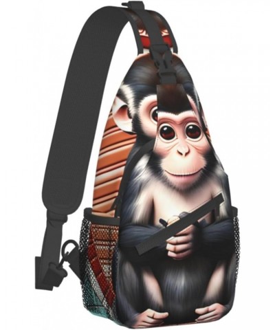 The Silent Monkey Crossbody Bag, &*Men'S And Women'S Chest Crossbody Bag, Zipper Closure, Strap Length Adjustable $15.94 Cros...